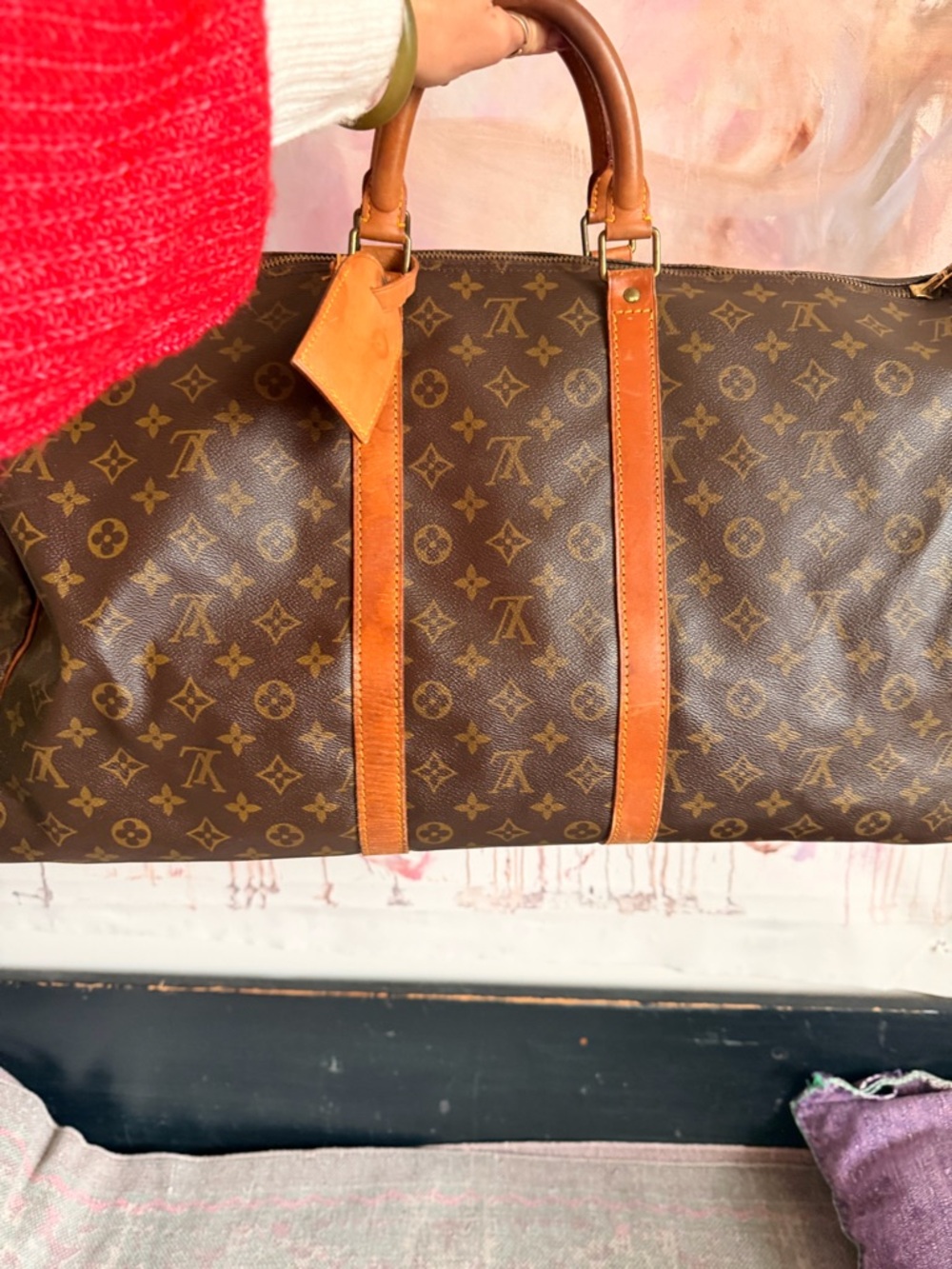Louis Vuitton Monogram Canvas Travel Duffel Bag in Brown and Tan - Picture 14 of 14